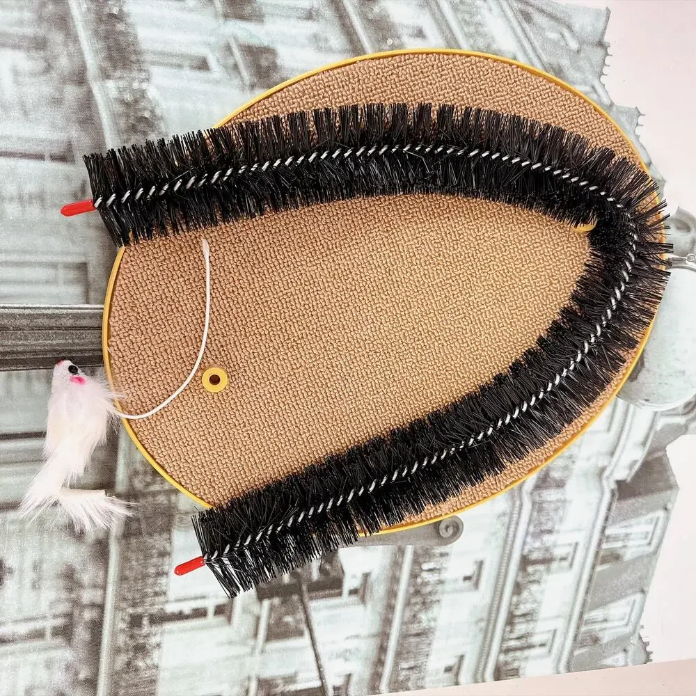 Cat Arch Self‑Groomer Scratcher Toy, Hanging Mouse Teaser Pet Scratching Pad